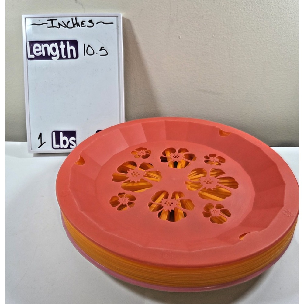 12 Reusable Plastic Paper Plate Holders Assorted Colors/Design Picnic Camping - Picture 2 of 4